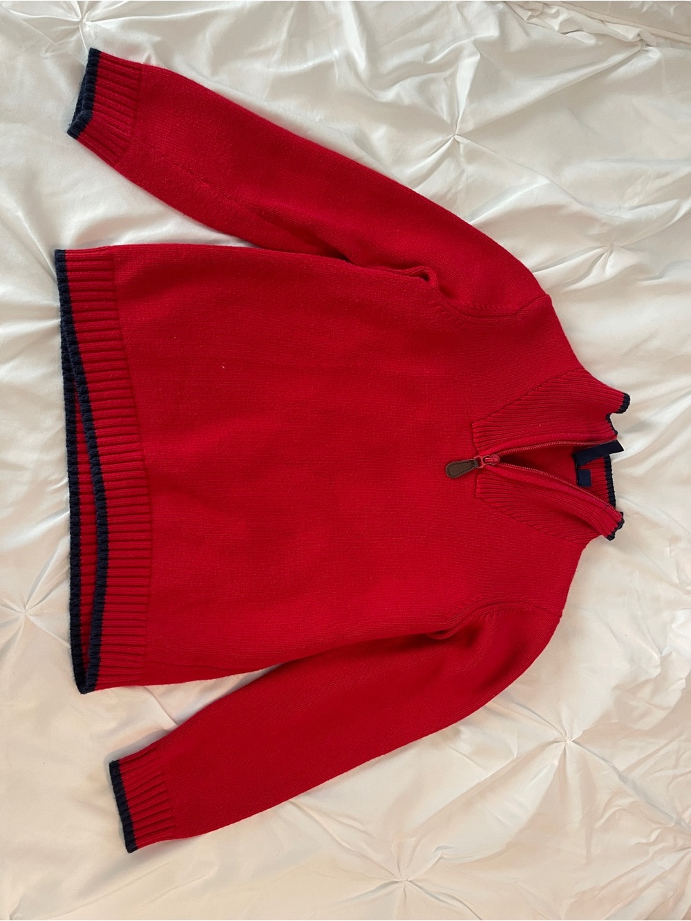 Janie and Jack Green and Red Half-Zip Sweaters - Picture 12 of 12
